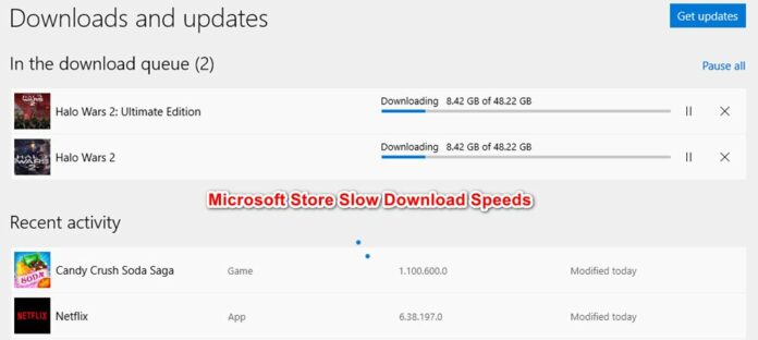 Microsoft store downloads slow