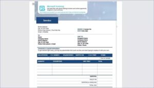 Requirement Microsoft Invoice