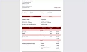 Microsoft word templates invoice