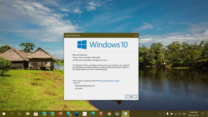 windows 10 version 21h1 build 19043 899