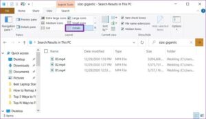 Find large files Windows