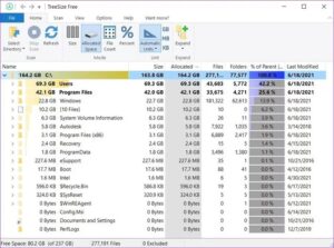 Find large files Windows
