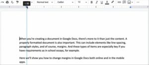 fixing margins in google docs