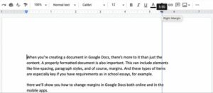 fixing margins in google docs