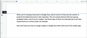 fixing margins in google docs