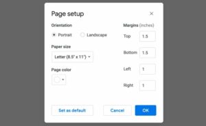 fixing margins in google docs