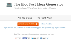 Build Your Own Blog’s The Blog Post Ideas Generator