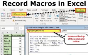 Record a macro and look at the code