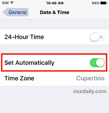 Set Automatic Time on iPhone