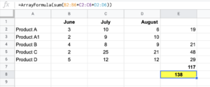 Understand the Google Sheets Double Array Notation
