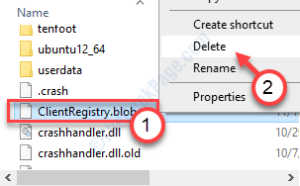Delete Client Registry.blob