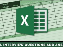 MS Excel Interview Questions