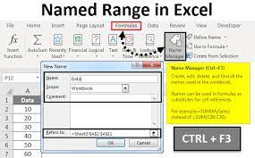 How do you create named ranges in excel