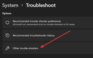 Click Other Troubleshooters now