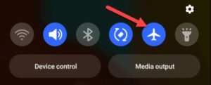 Find and tap the Airplane mode button to activate