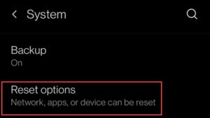 Locate and tap Reset options in the subsequent menu.