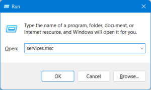 Open the Start Menu and look for Services