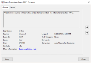 What is the Fatal Error For the TLS Client