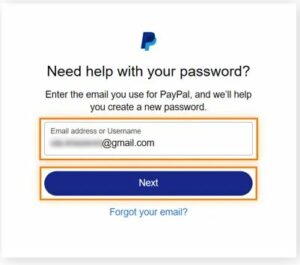  email address associated with your PayPal account and click Next