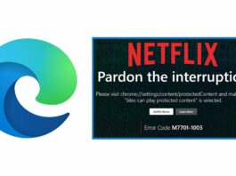 How to Netflix Error Code M7701-1003 on Microsoft Edge