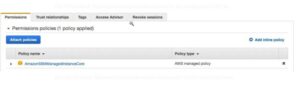 AmazonSSMManagedInstanceCore policy attached