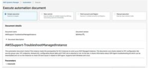 Execute automation document page within Systems Manager