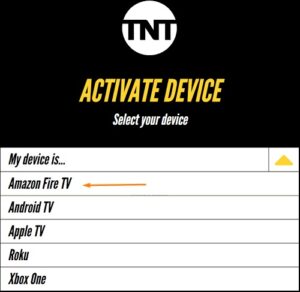 Hit the “My device is” drop-down menu and select Amazon Fire TV