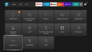 Open the Settings on Firestick and Click on My Fire TV