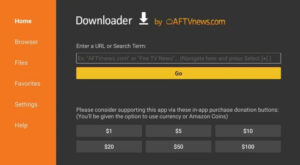 launch the Downloader app and enter the TNT APK link